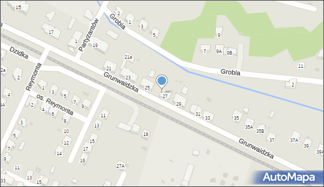 Żywiec, Grunwaldzka, 27a, mapa Żywiec