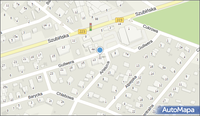 Białe Błota, Guliwera, 11, mapa Białe Błota