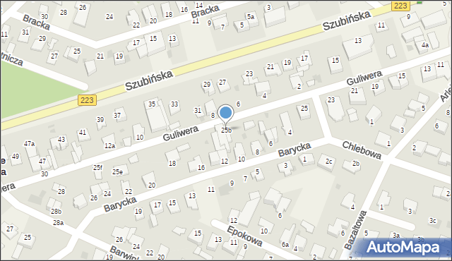 Białe Błota, Guliwera, 25b, mapa Białe Błota