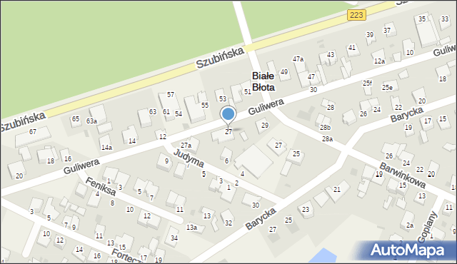 Białe Błota, Guliwera, 27, mapa Białe Błota