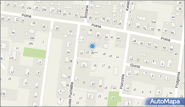 Biskupice, Gucia, 20, mapa Biskupice