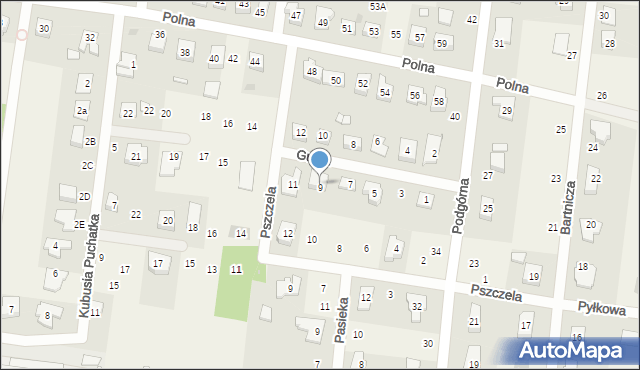 Biskupice, Gucia, 9, mapa Biskupice