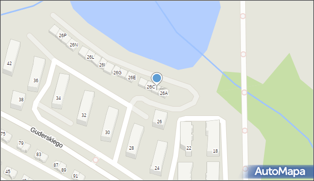 Gdańsk, Guderskiego Konrada, 26B, mapa Gdańska