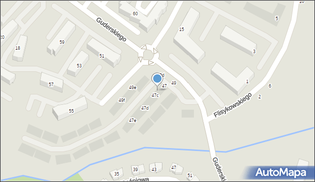 Gdańsk, Guderskiego Konrada, 47b, mapa Gdańska