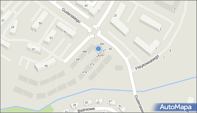 Gdańsk, Guderskiego Konrada, 47c, mapa Gdańska