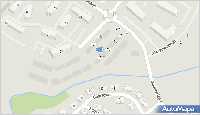 Gdańsk, Guderskiego Konrada, 47e, mapa Gdańska