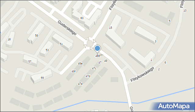 Gdańsk, Guderskiego Konrada, 49d, mapa Gdańska