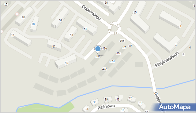 Gdańsk, Guderskiego Konrada, 49f, mapa Gdańska