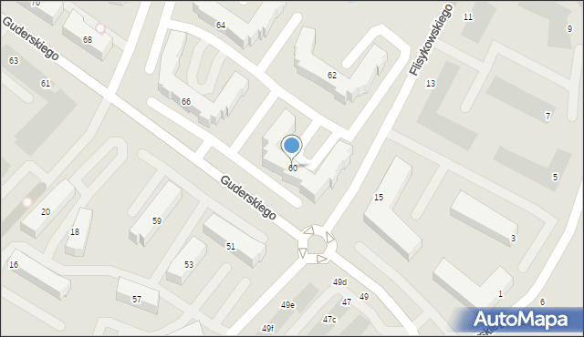 Gdańsk, Guderskiego Konrada, 60, mapa Gdańska