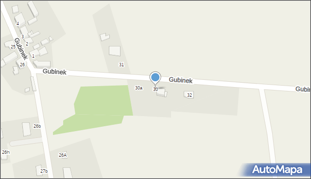 Gubinek, Gubinek, 30, mapa Gubinek