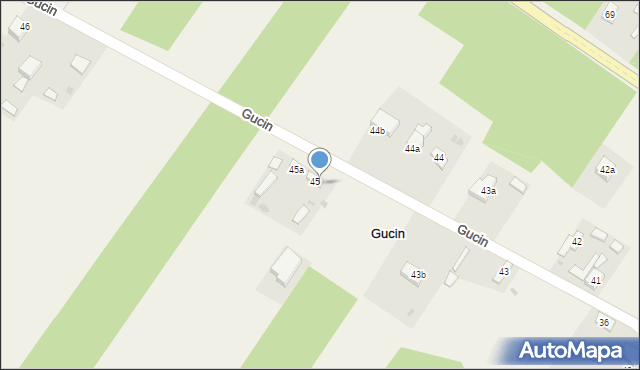 Gucin, Gucin, 45c, mapa Gucin