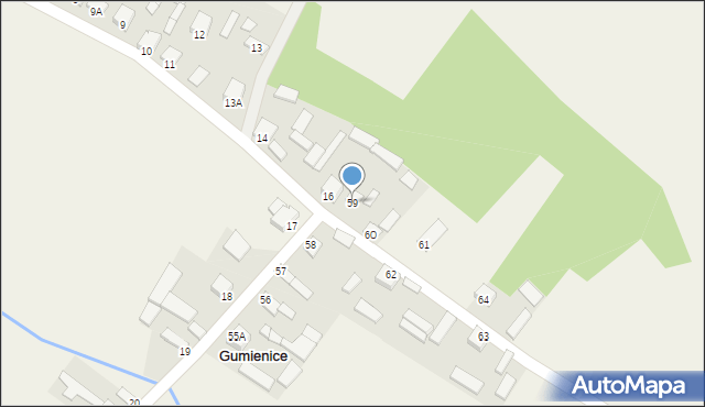 Gumienice, Gumienice, 59, mapa Gumienice