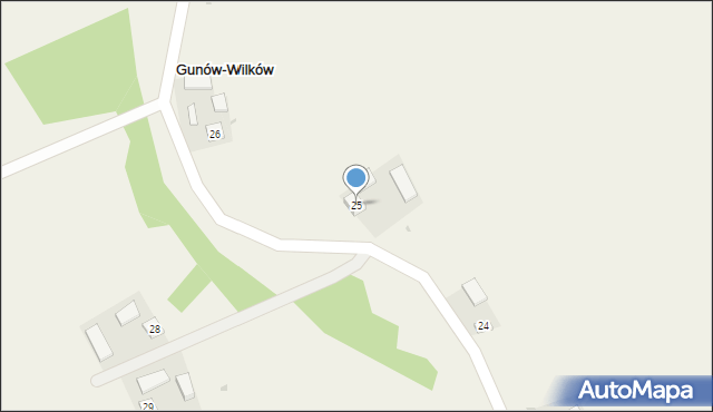 Gunów-Wilków, Gunów-Wilków, 25, mapa Gunów-Wilków