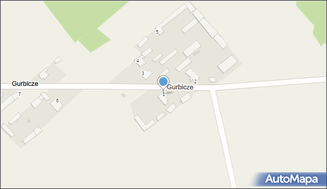 Gurbicze, Gurbicze, 1, mapa Gurbicze