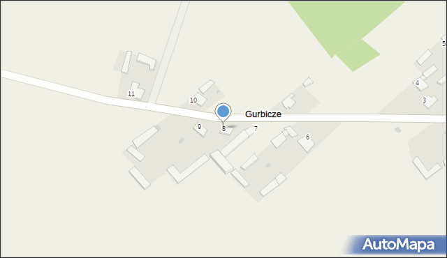 Gurbicze, Gurbicze, 8, mapa Gurbicze