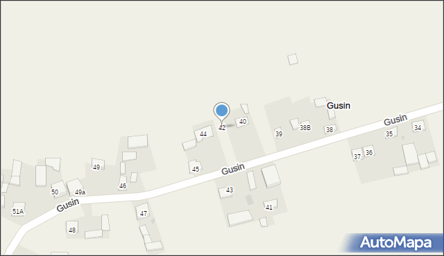 Gusin, Gusin, 42, mapa Gusin