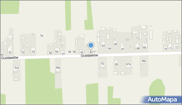Gustawów, Gustawów, 61, mapa Gustawów