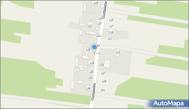 Gustawów, Gustawów, 126a, mapa Gustawów