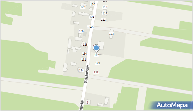 Gustawów, Gustawów, 127, mapa Gustawów