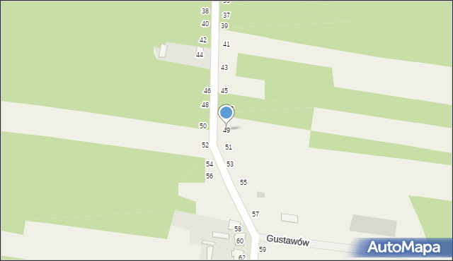 Gustawów, Gustawów, 49, mapa Gustawów