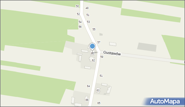 Gustawów, Gustawów, 60, mapa Gustawów