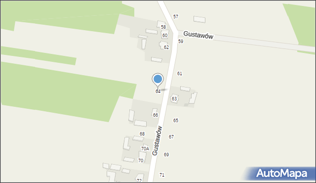 Gustawów, Gustawów, 64, mapa Gustawów