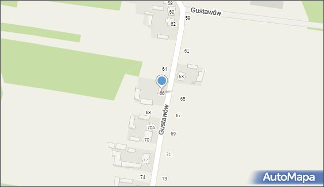 Gustawów, Gustawów, 66, mapa Gustawów