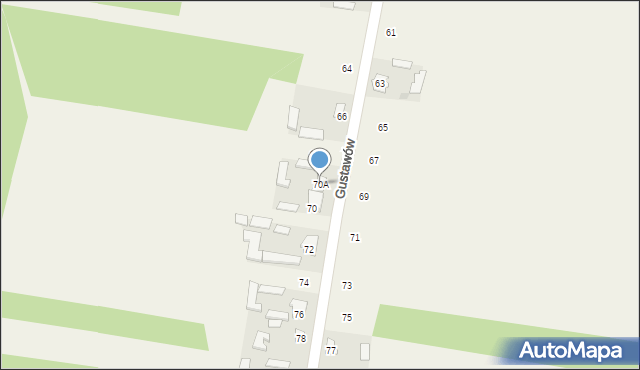 Gustawów, Gustawów, 70A, mapa Gustawów