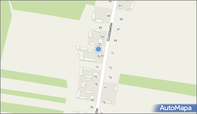 Gustawów, Gustawów, 72, mapa Gustawów