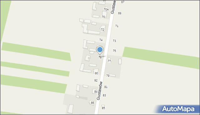 Gustawów, Gustawów, 78, mapa Gustawów