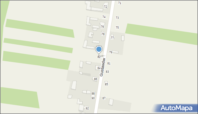 Gustawów, Gustawów, 82, mapa Gustawów