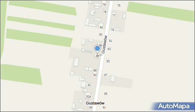 Gustawów, Gustawów, 86, mapa Gustawów