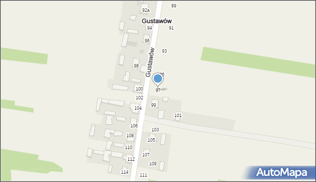 Gustawów, Gustawów, 97, mapa Gustawów