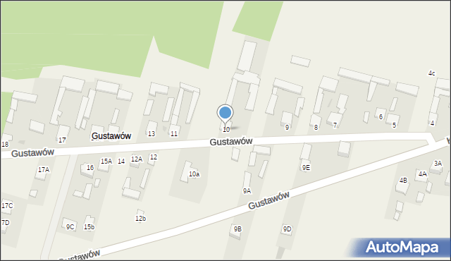 Gustawów, Gustawów, 10, mapa Gustawów