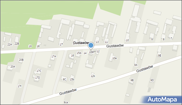 Gustawów, Gustawów, 12A, mapa Gustawów
