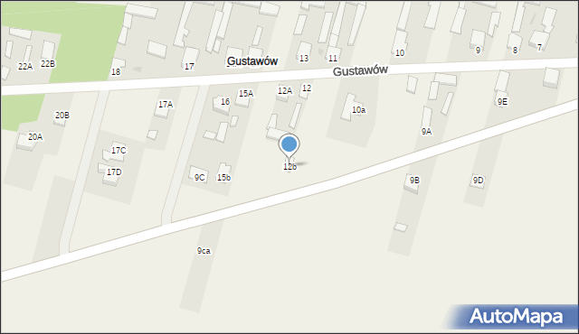 Gustawów, Gustawów, 12b, mapa Gustawów