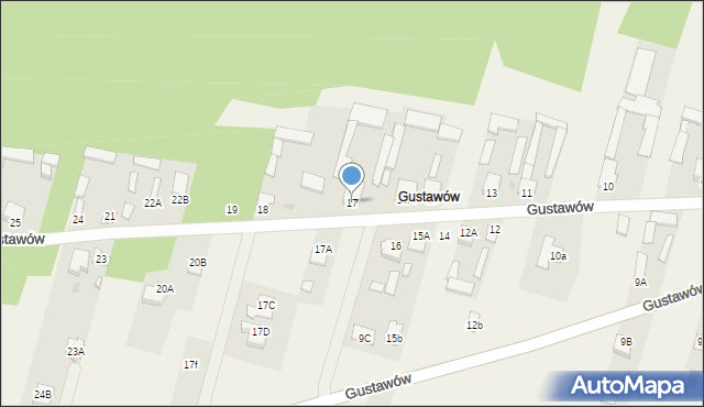 Gustawów, Gustawów, 17, mapa Gustawów