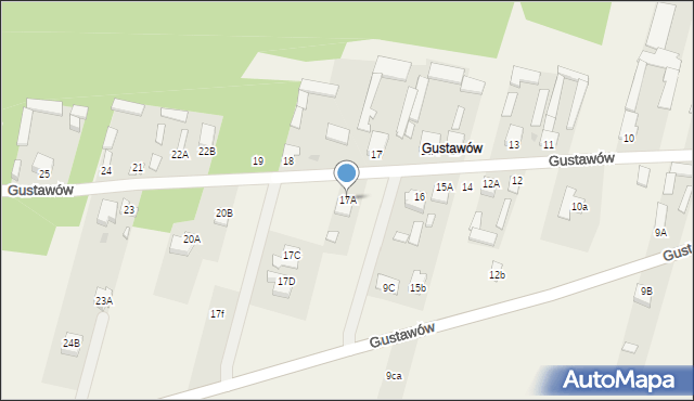 Gustawów, Gustawów, 17A, mapa Gustawów