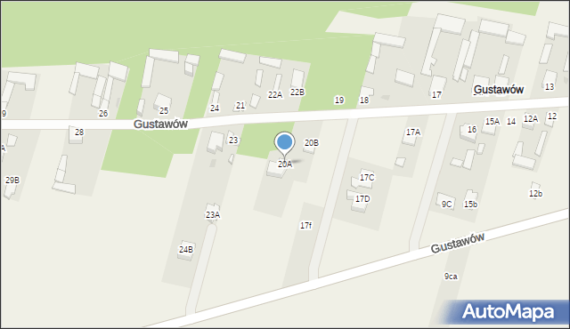 Gustawów, Gustawów, 20A, mapa Gustawów
