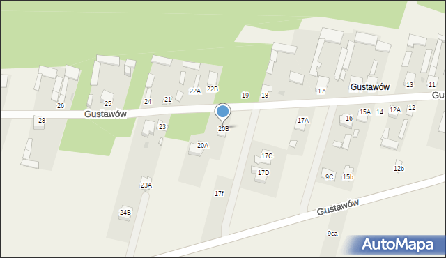 Gustawów, Gustawów, 20B, mapa Gustawów