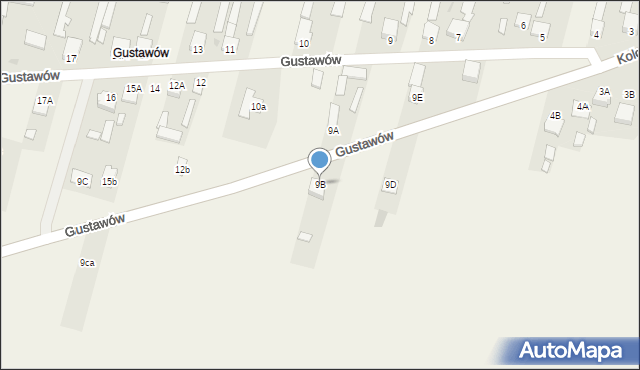 Gustawów, Gustawów, 9B, mapa Gustawów
