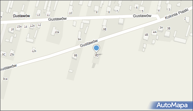 Gustawów, Gustawów, 9D, mapa Gustawów