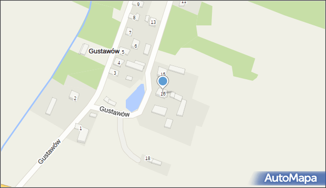 Gustawów, Gustawów, 16, mapa Gustawów