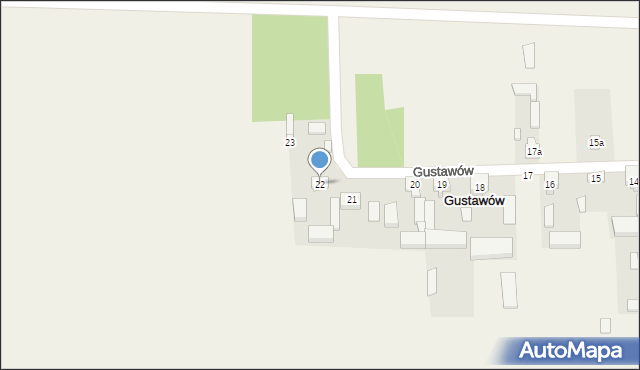 Gustawów, Gustawów, 22, mapa Gustawów