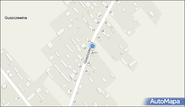 Guszczewina, Guszczewina, 20, mapa Guszczewina