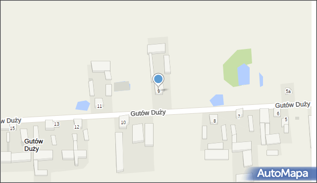 Gutów Duży, Gutów Duży, 9, mapa Gutów Duży