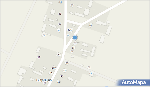 Guty-Bujno, Guty-Bujno, 55, mapa Guty-Bujno