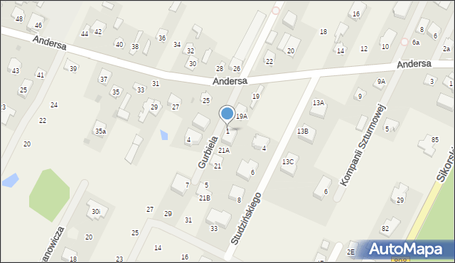 Janów, Gurbiela Kazimierza, ppor., 1, mapa Janów