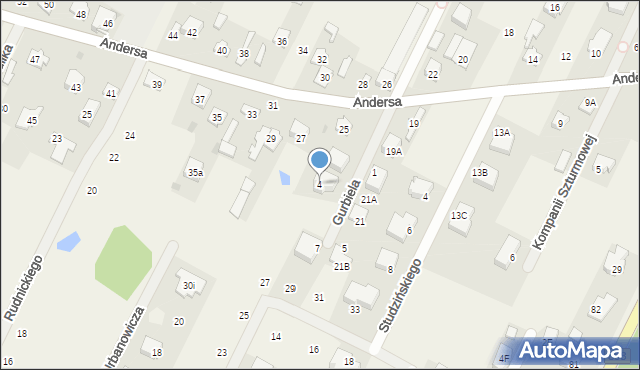Janów, Gurbiela Kazimierza, ppor., 4, mapa Janów