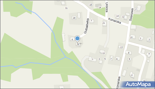 Konary, Gubałówka, 8, mapa Konary